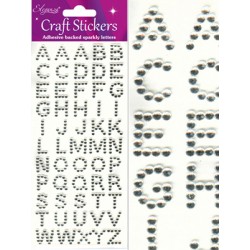 NEW! Eleganza Clear And Silver Sparkly Self Adhesive Alphabet Letter Stickers~ A 55 Piece Set For Gift Packaging, Scrapbooking, Card Making & More